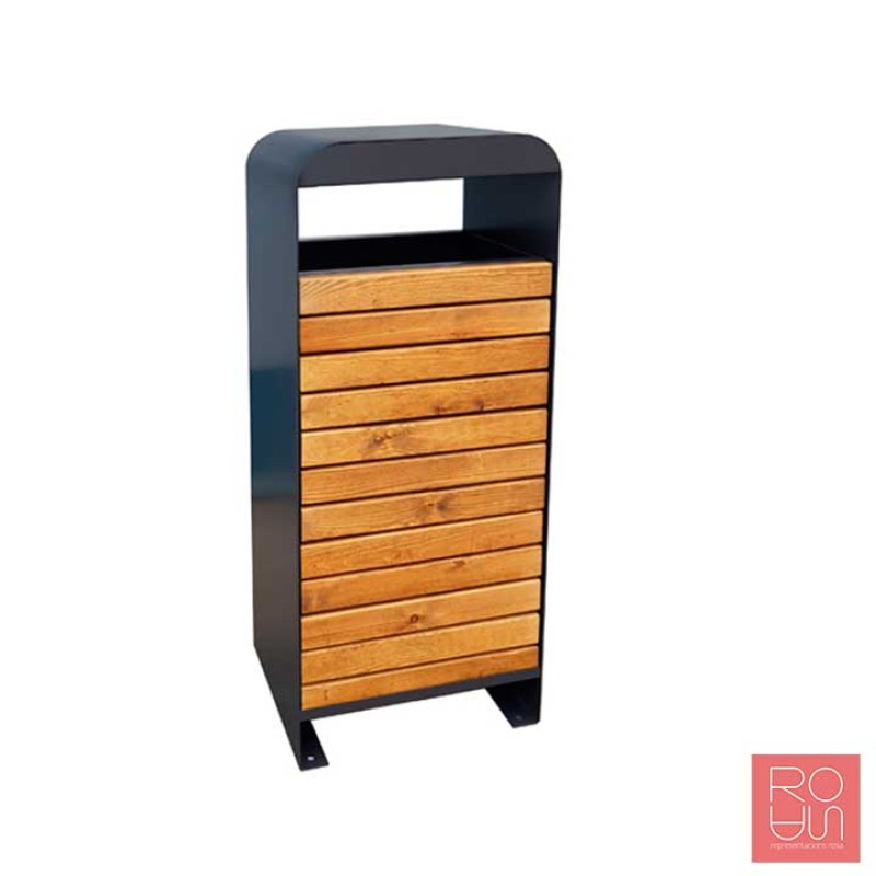 Paperera de fusta per reciclatge model Hèlix 